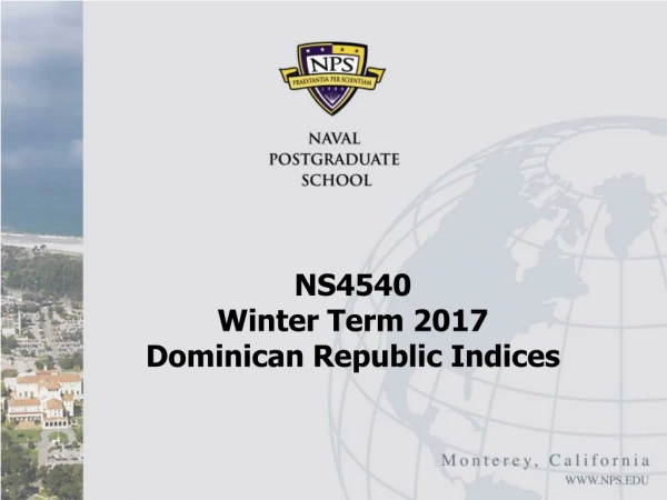 NS4540 Winter Term 2017 Dominican Republic Indices