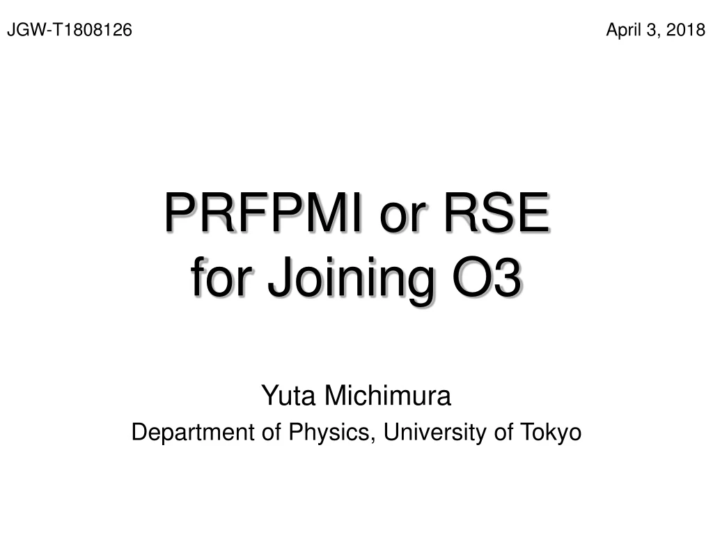 prfpmi or rse for joining o3