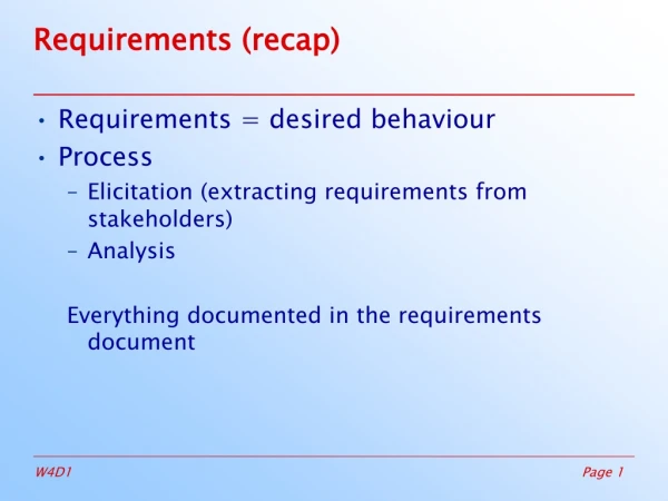 Requirements (recap) ‏