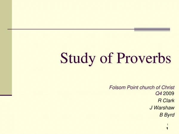 Study of Proverbs