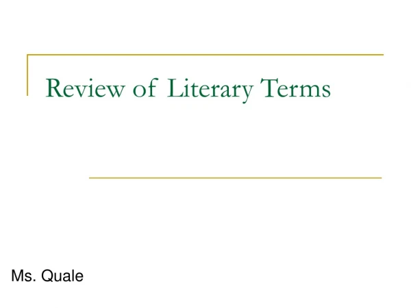 Review of Literary Terms