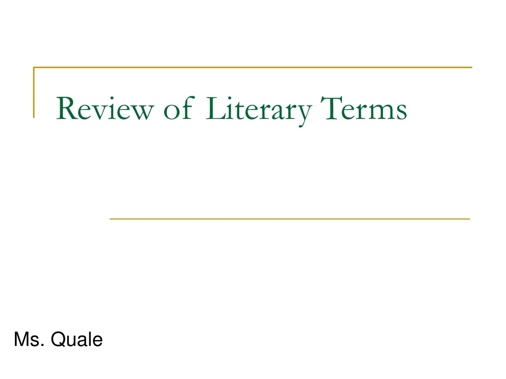 review of literary terms