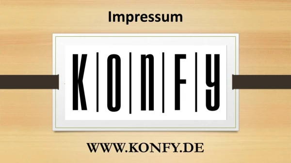 Impressum - Konfy