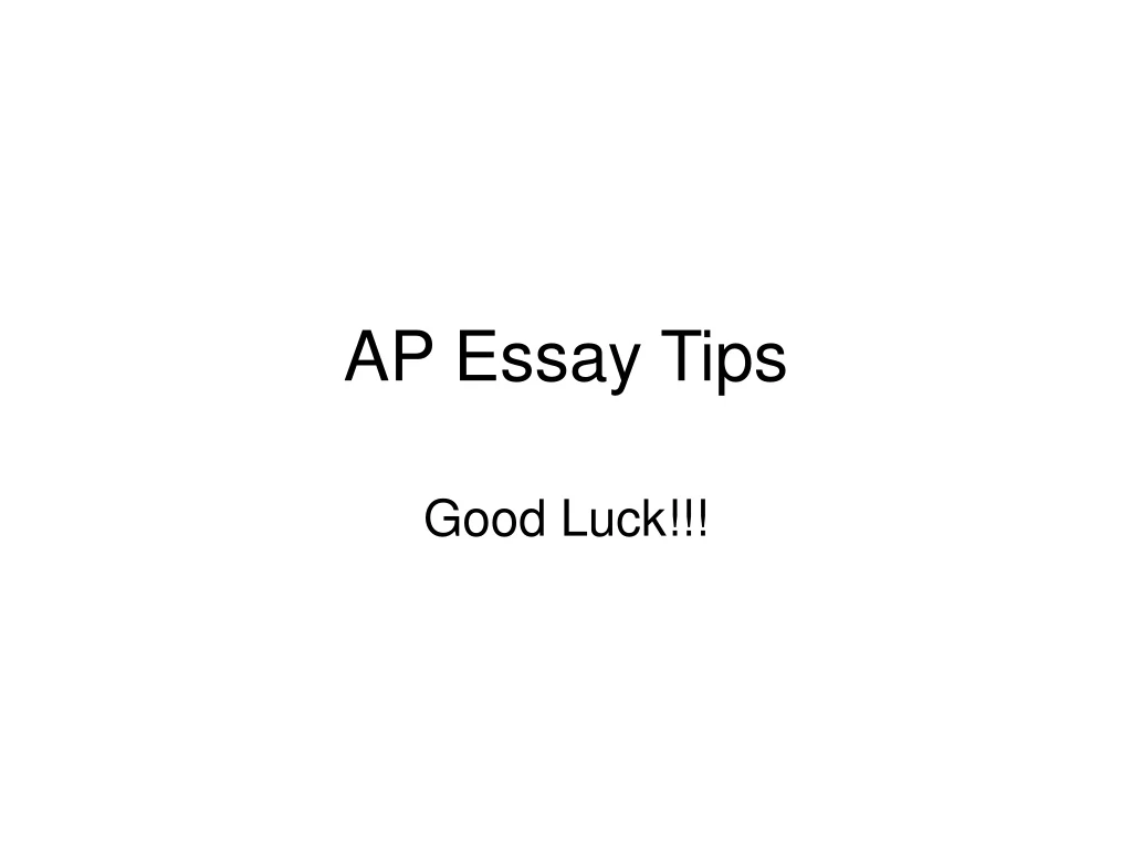 ap essay tips