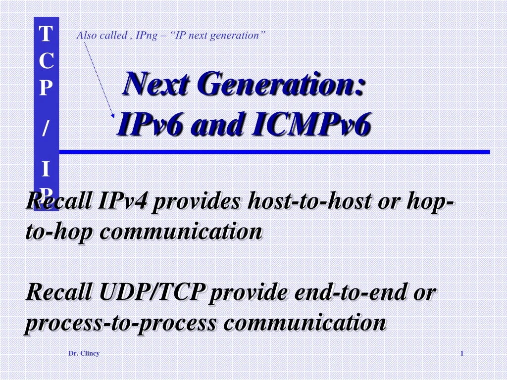 also called ipng ip next generation