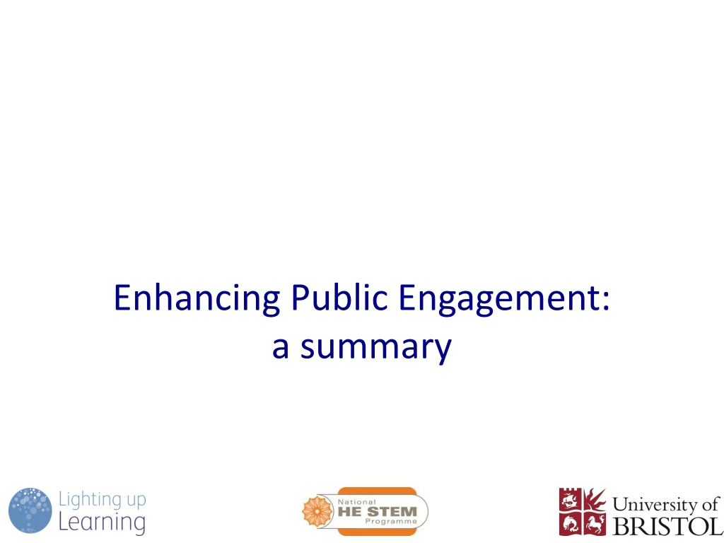 enhancing public engagement a summary