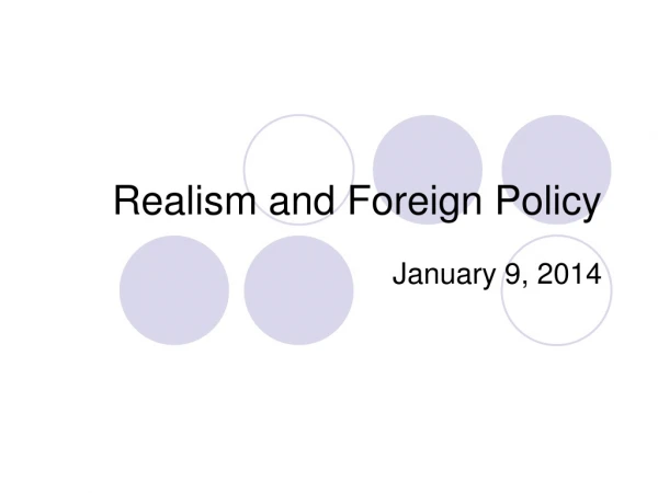 Realism and Foreign Policy