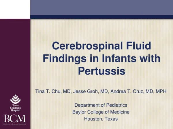 Cerebrospinal Fluid Findings in Infants with Pertussis