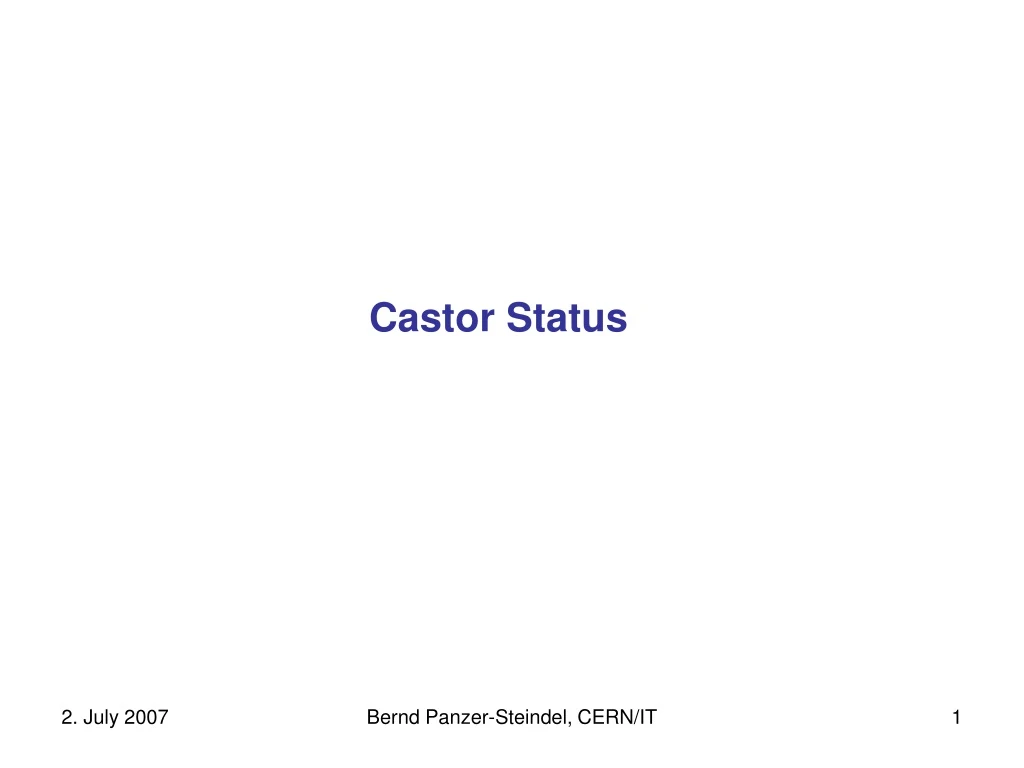 castor status