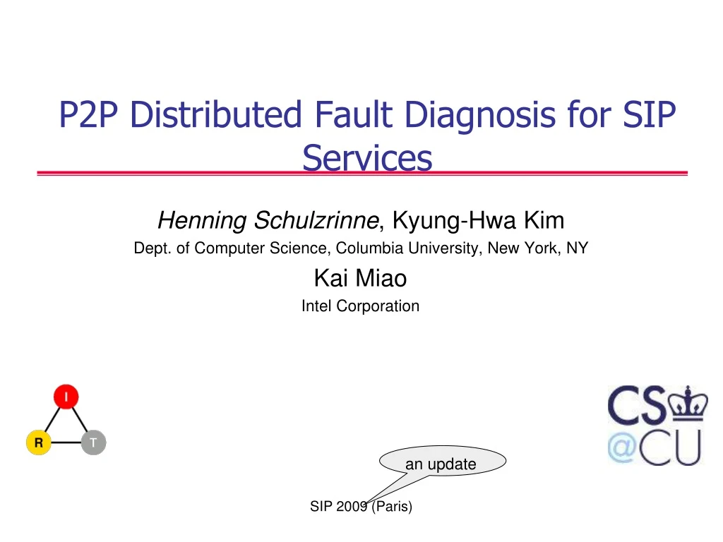 p2p distributed fault diagnosis for sip services