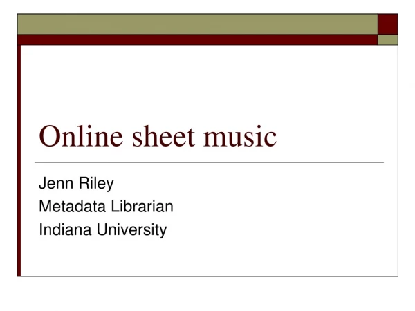 Online sheet music