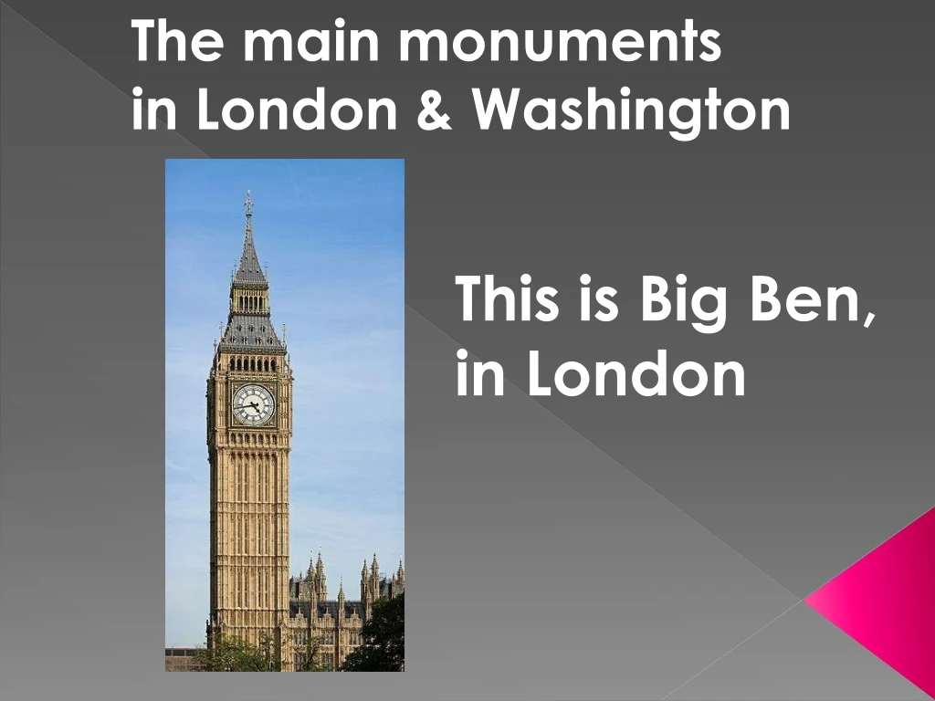 the main monuments in london washington