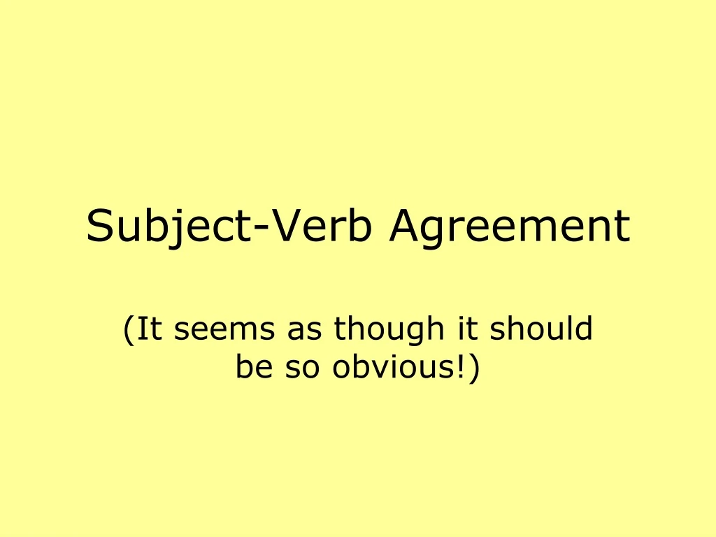 subject verb agreement