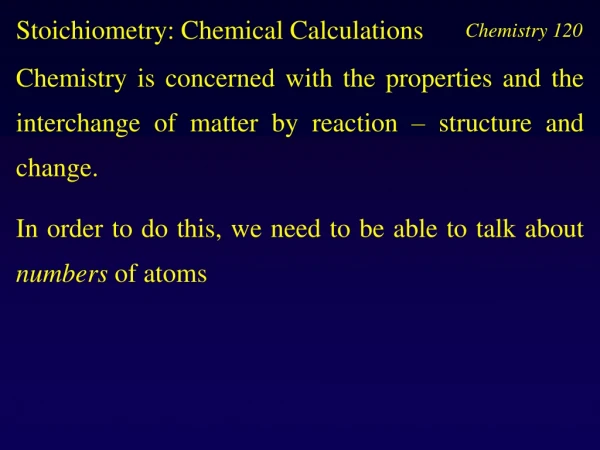 Stoichiometry: Chemical Calculations