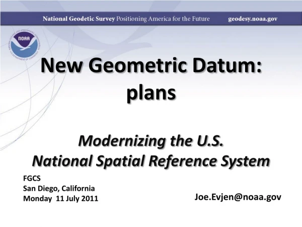 New Geometric Datum: plans