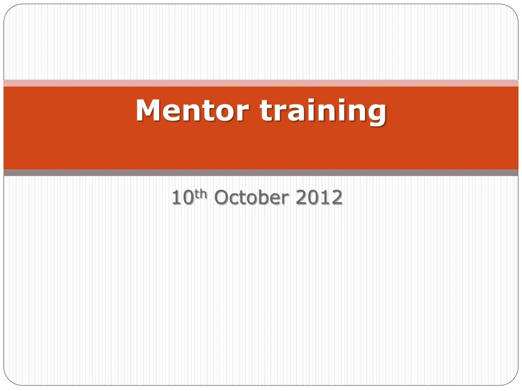 mentor training