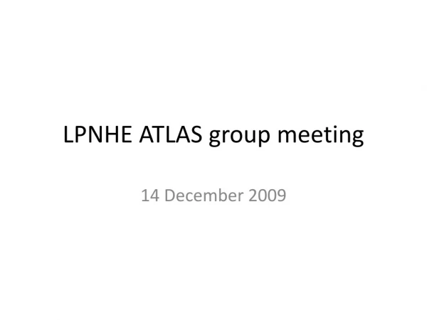 LPNHE ATLAS group meeting