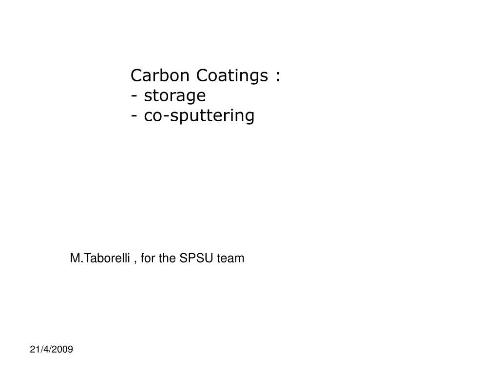 carbon coatings storage co sputtering