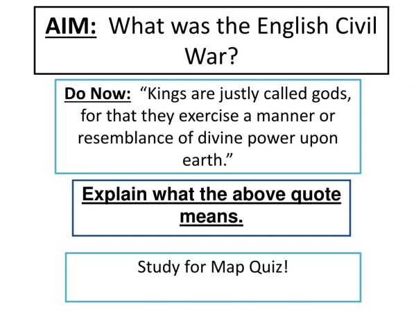 AIM: What was the English Civil War?