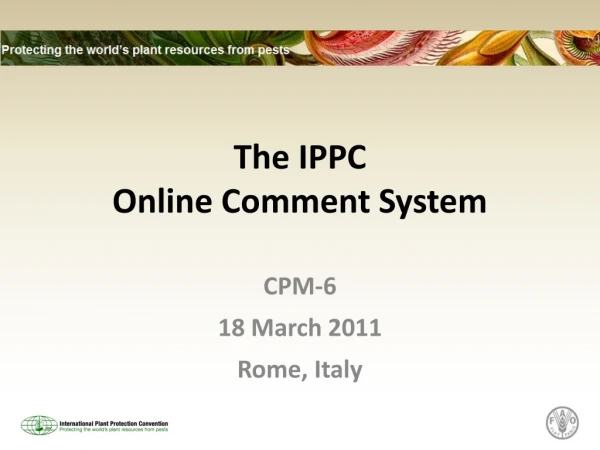 The IPPC Online Comment System