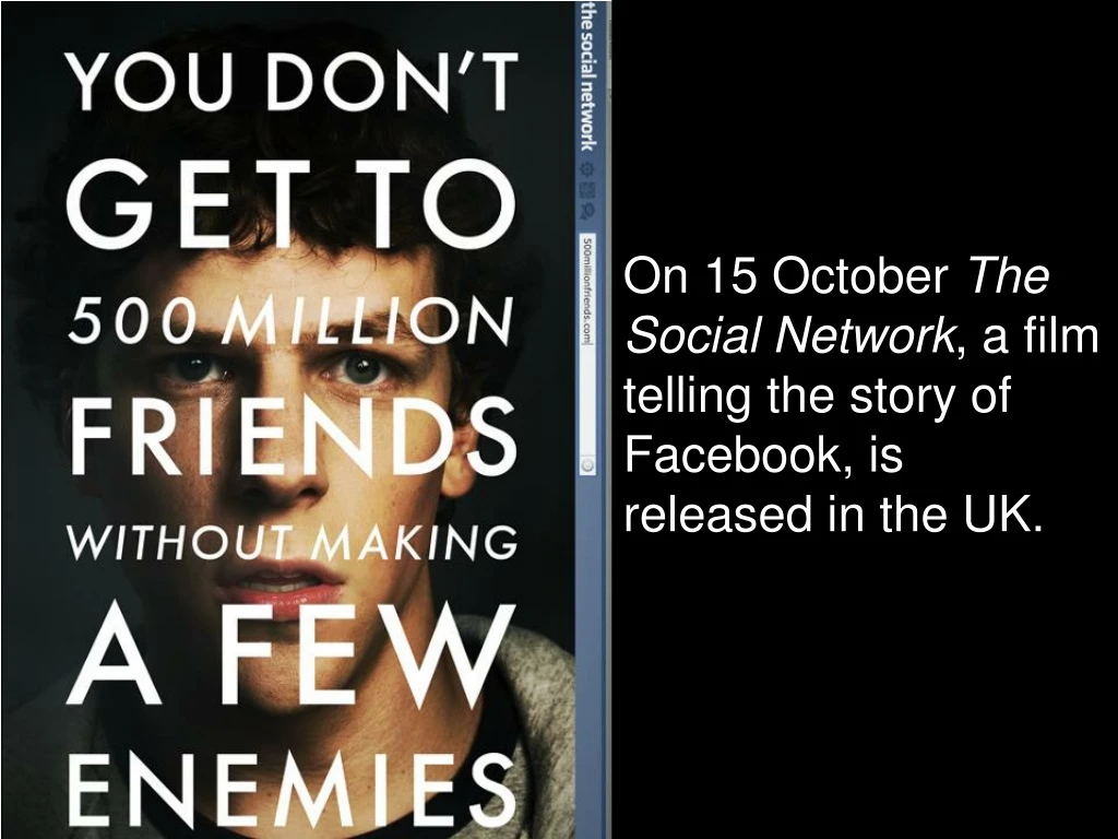 on 15 october the social network a film telling