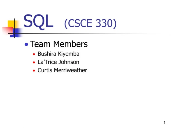 SQL (CSCE 330)