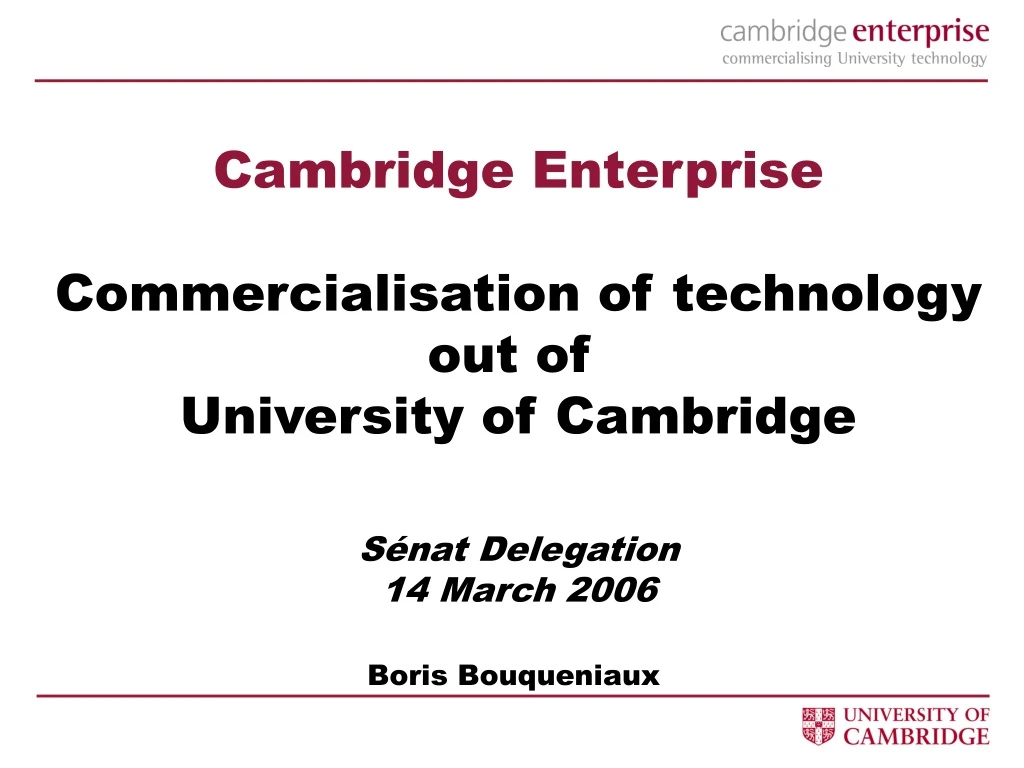 cambridge enterprise commercialisation