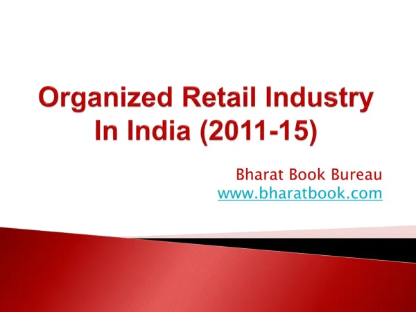Organized Retail Industry In India (2011-15)