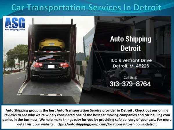 Car Transportation Service By Auto Shipping Group