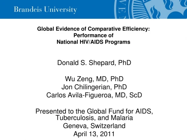 Global Evidence of Comparative Efficiency: Performance of National HIV/AIDS Programs