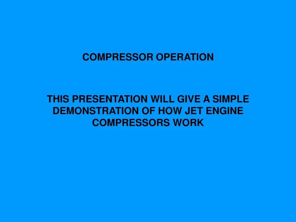 compressor operation