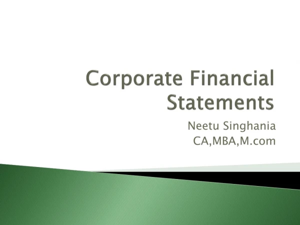 Corporate Financial Statements