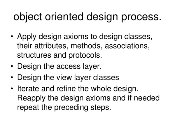 object oriented design process.
