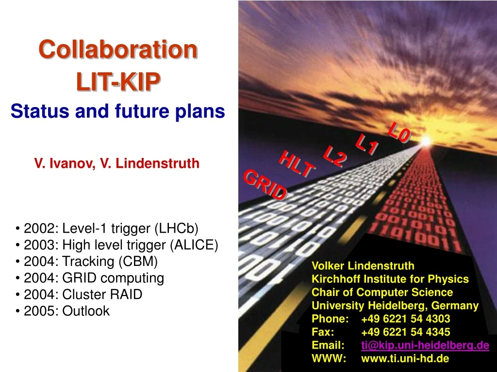 collaboration lit kip status and future plans