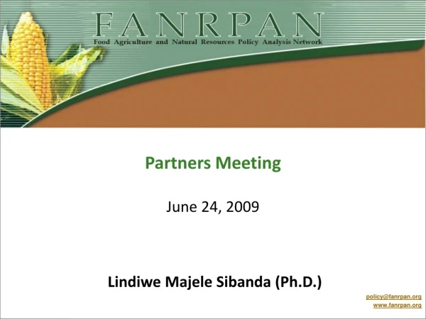 Partners Meeting June 24, 2009