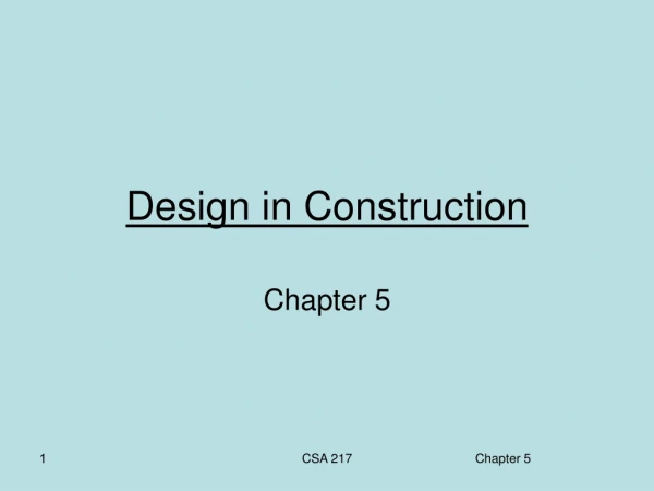 Design in Construction
