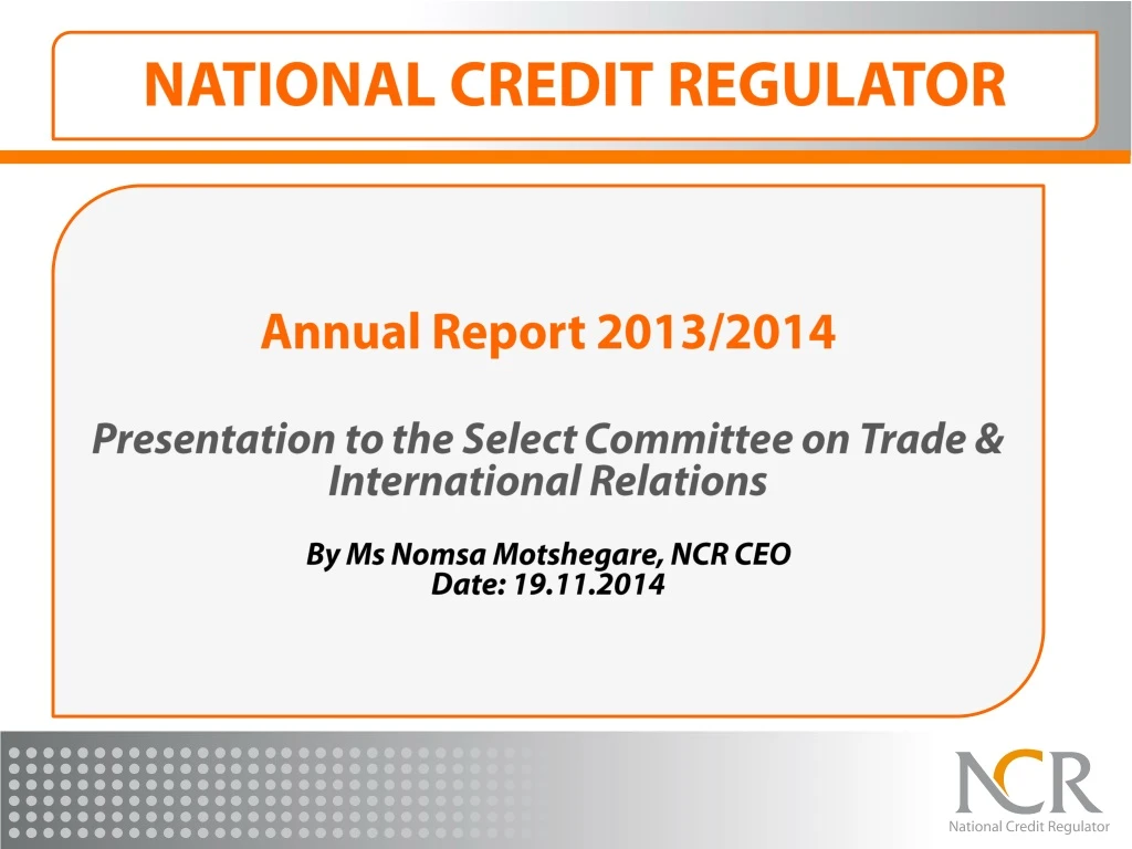 annual report 2013 2014 presentation