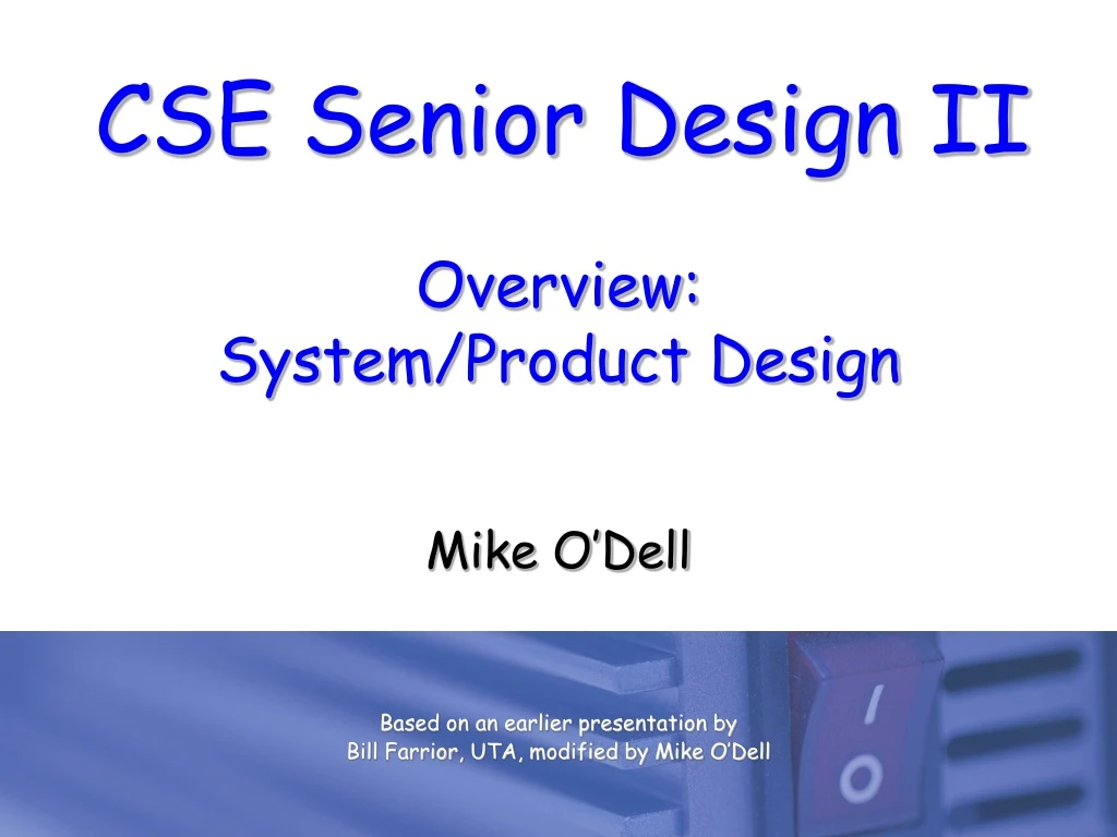 overview system product design