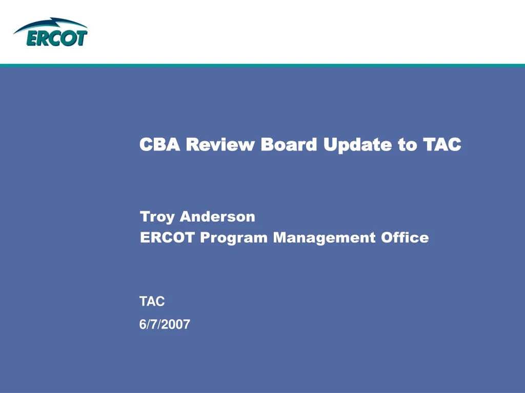 cba review board update to tac