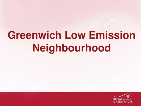 Greenwich Low Emission Neighbourhood
