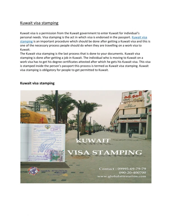 Kuwait visa stamping