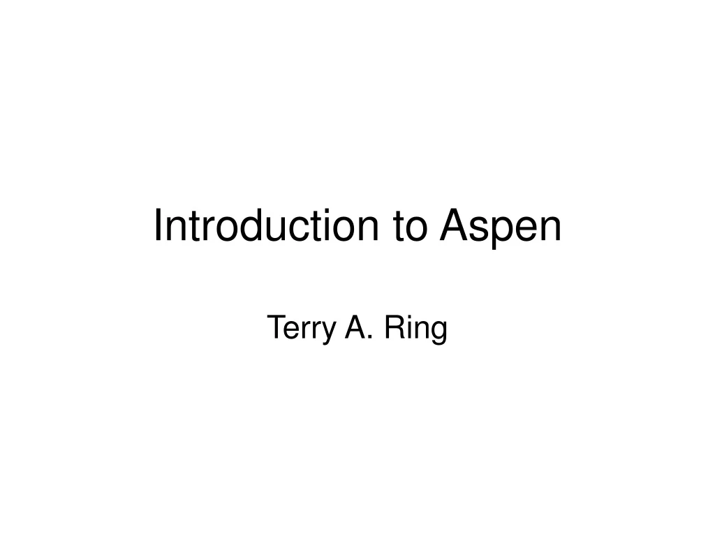 introduction to aspen