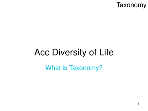 Acc Diversity of Life