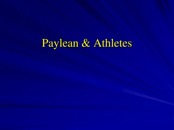 Paylean &amp; Athletes
