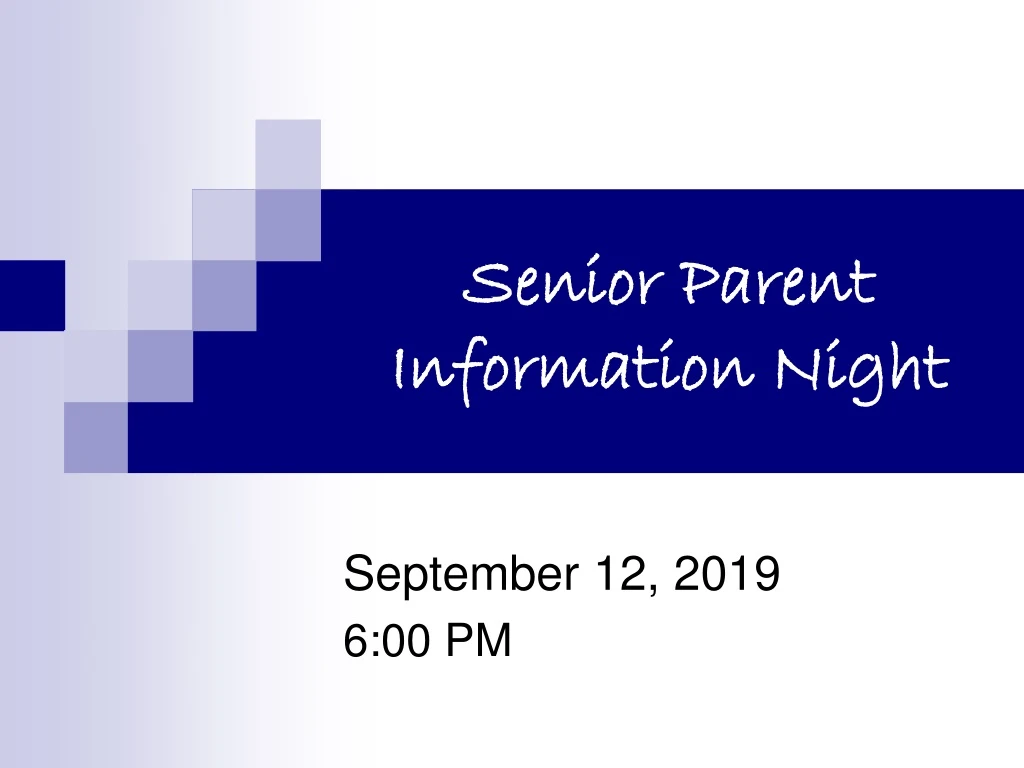senior parent information night