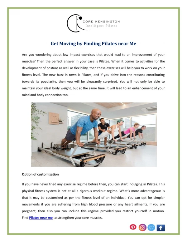 Get Moving by Finding Pilates near Me