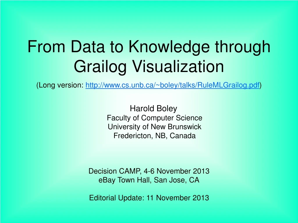 from data to knowledge through grailog