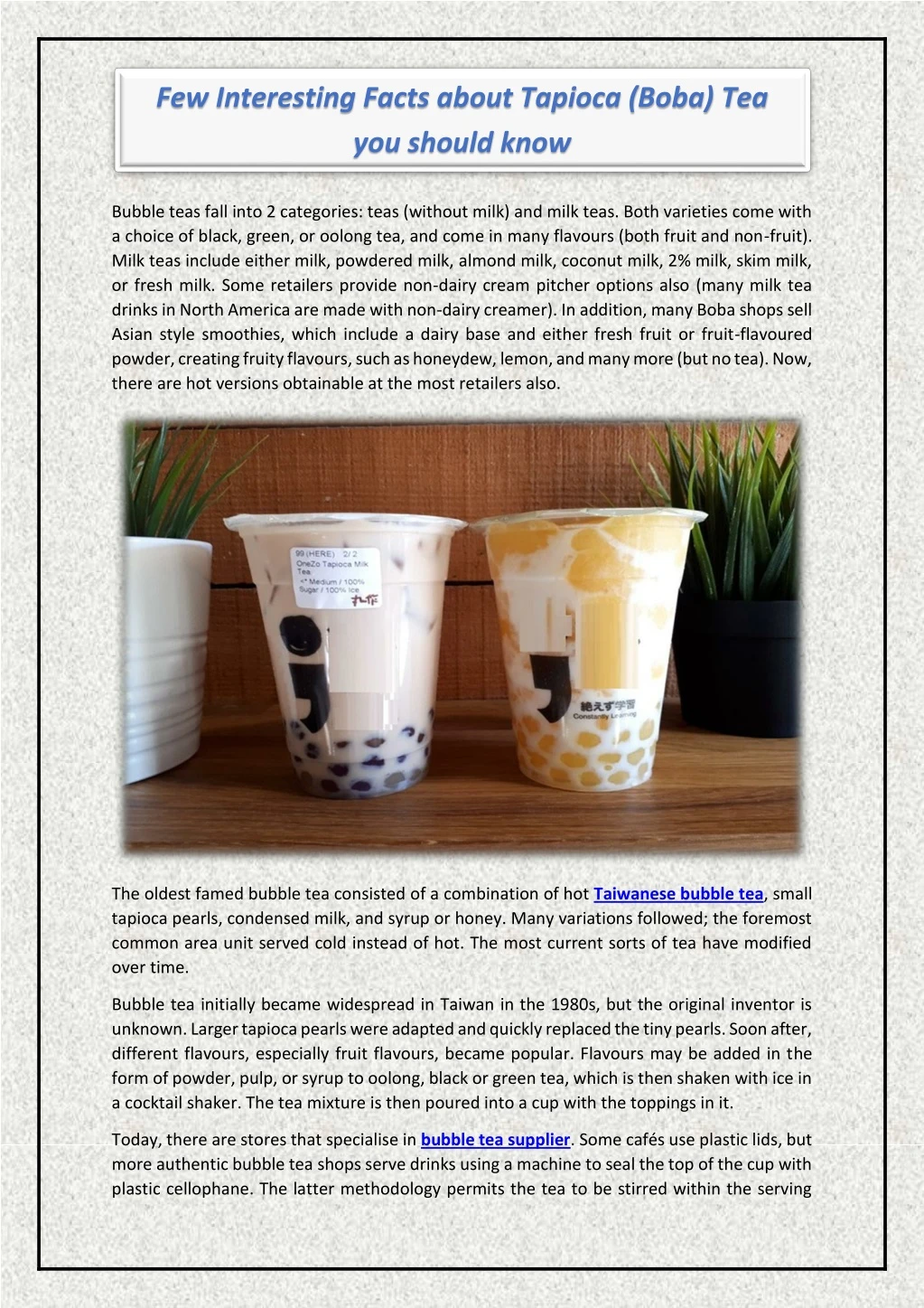 few interesting facts about tapioca boba