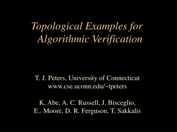 Topological Examples for Algorithmic Verification