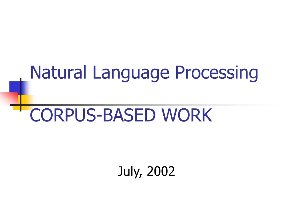 natural language processing corpus based work